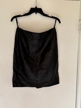 Cache Black Leather Skirt Size 4